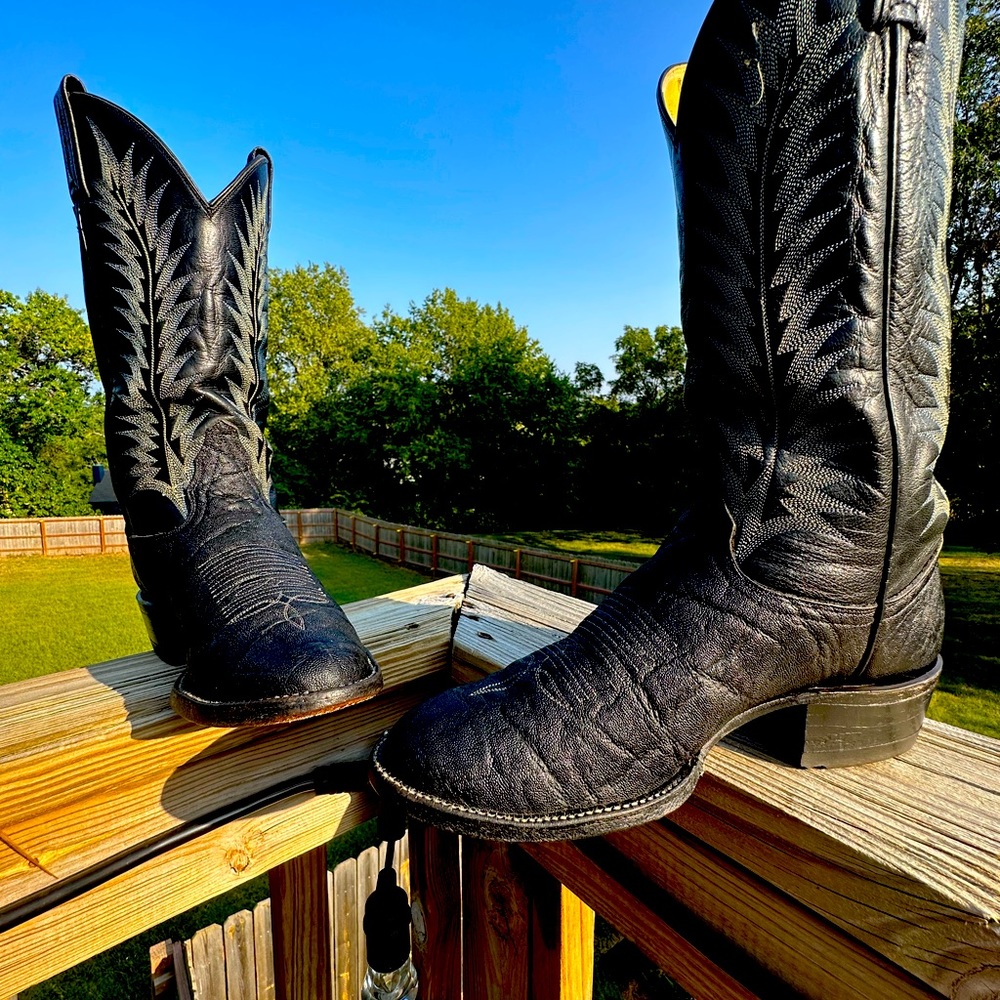 Vintage Exotic Tony Lama Elephant Cowboy boots